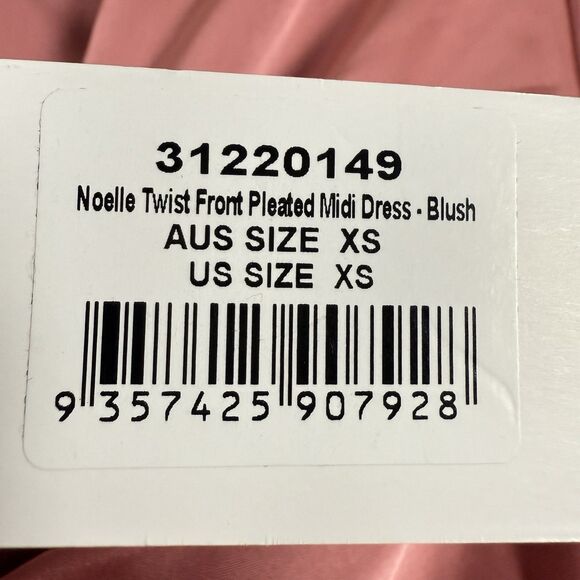 NWT Petal and Pup Noelle Twist Front Pleated Midi Dress In Blush Pink Womens XS - Picture 15 of 16